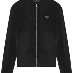 Prada  triangle-logo velvet blouson jacket