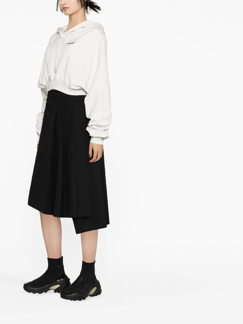 Off-White logo-print cropped hoodie - Image 4