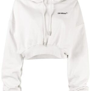 Off-White  logo-print cropped hoodie