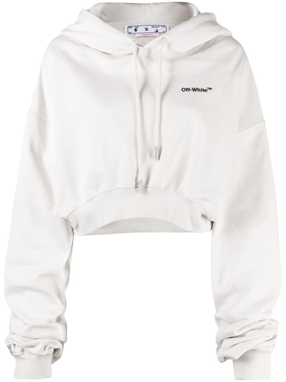 Off-White logo-print cropped hoodie