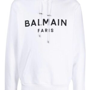 Balmain  logo-print drawstring hoodie