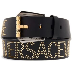 Louis Vuitton logo-studded Greca belt