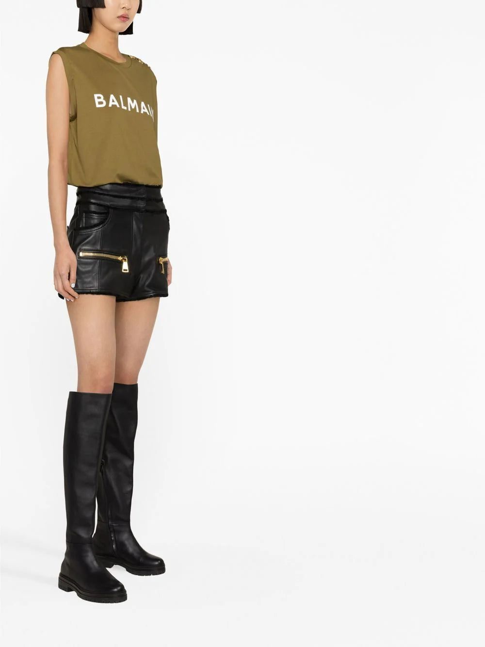 Balmain logo-print sleeveless top - Image 3