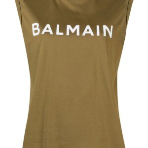 Balmain  logo-print sleeveless top