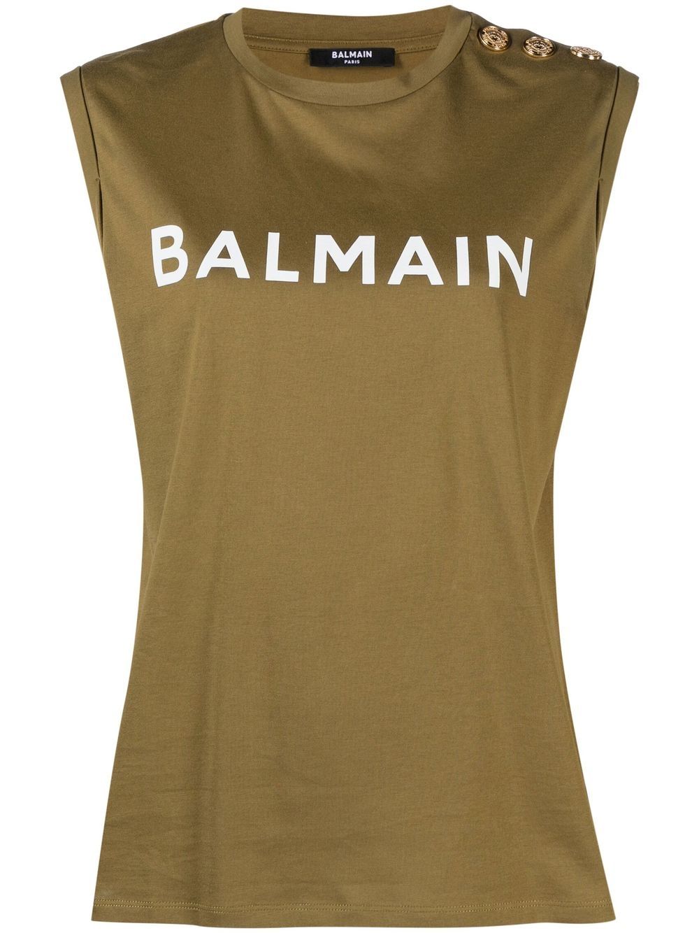 Balmain logo-print sleeveless top
