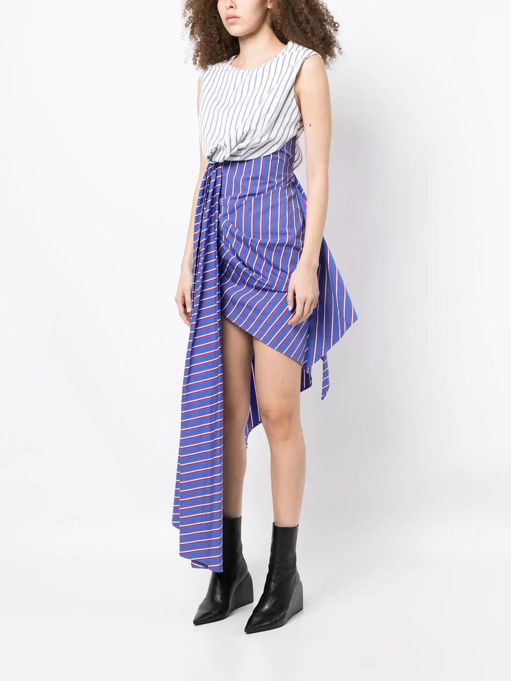 Off-White asymmetric striped dress - Image 3