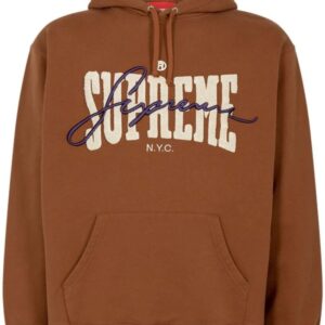 Supreme  logo-embroidered Chenille hoodie