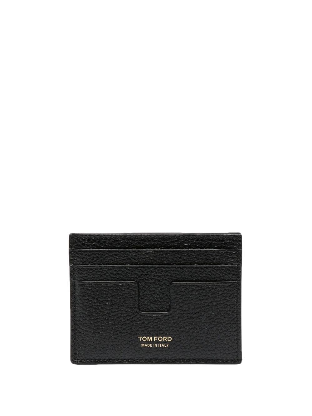 TOM FORD logo-print grained-leather cardholder