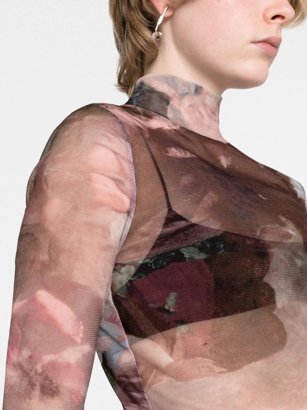 Balmain Sky-print tulle top - Image 3