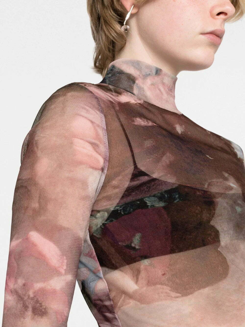 Balmain Sky-print tulle top - Image 3