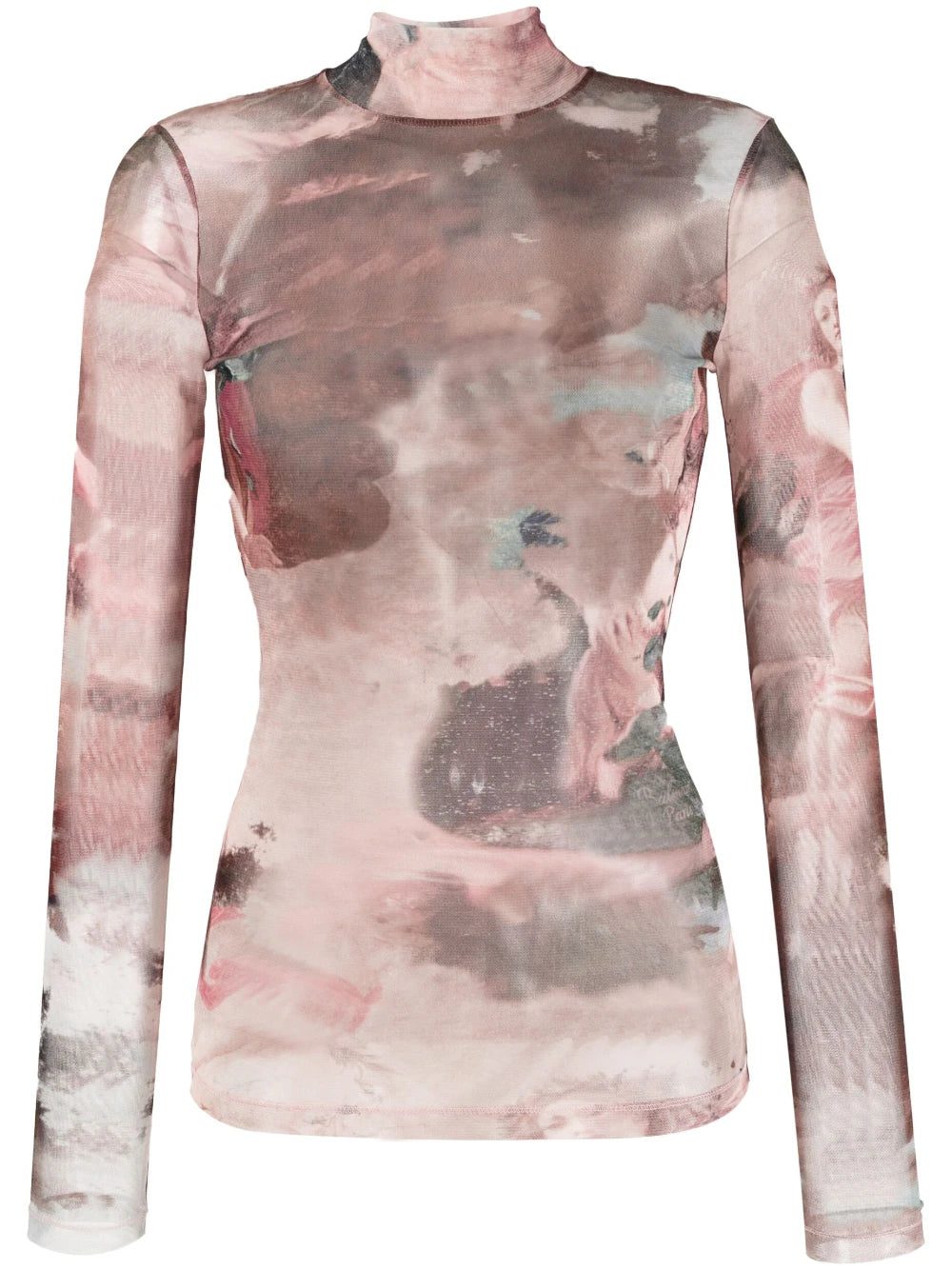 Balmain Sky-print tulle top