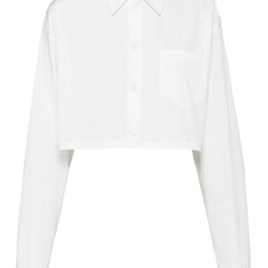 Prada triangle-logo cropped shirt