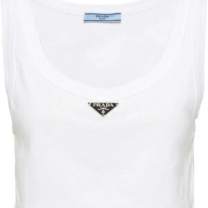 Prada  logo plaque crop top