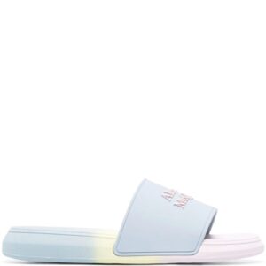 Alexander McQueen logo-patch open-toe slides