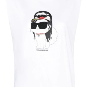 Karl Lagerfeld  Choupette organic-cotton tank top