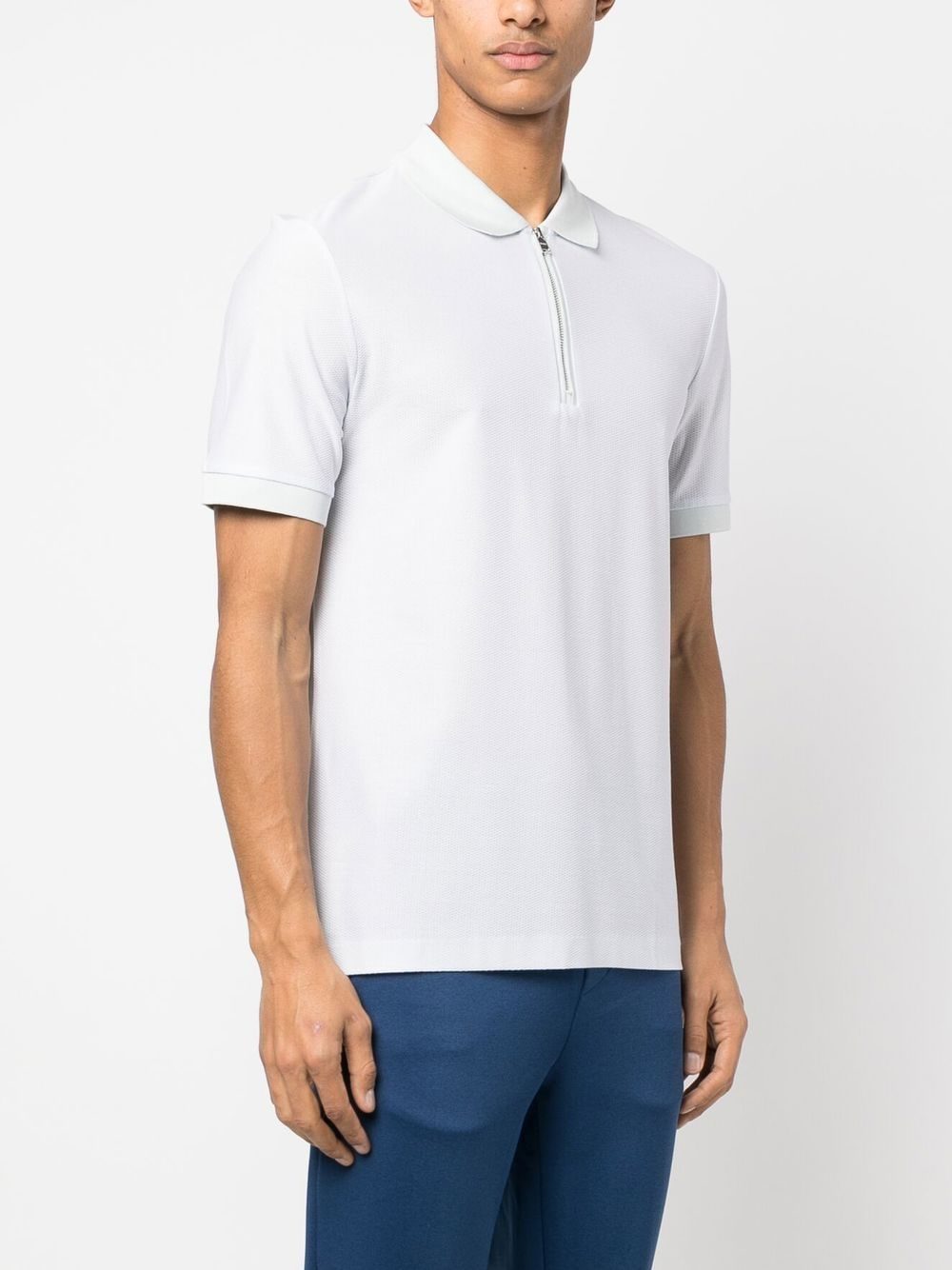 BOSS zip-up piqué polo shirt - Image 2