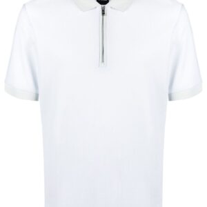 BOSS  zip-up piqué polo shirt