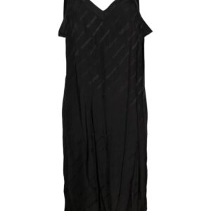 Balenciaga  logo-print silk slip dress