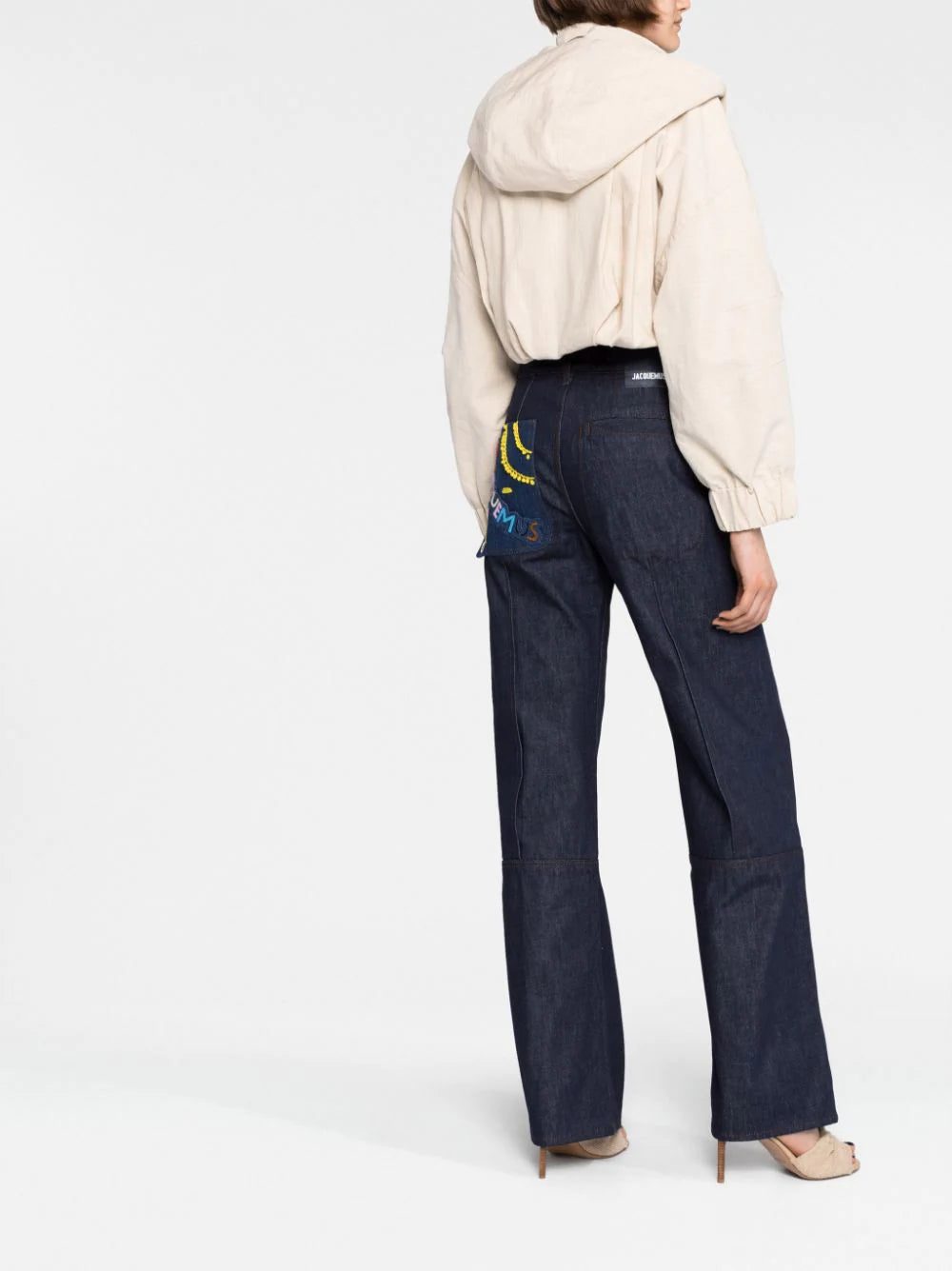 Jacquemus logo-embroidered wide-leg jeans - Image 4