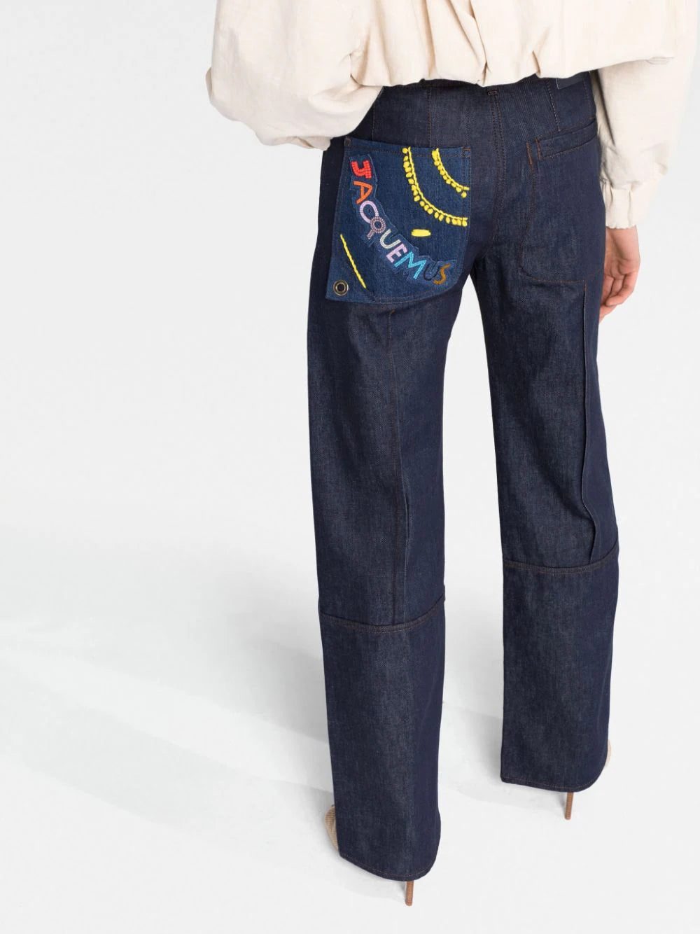 Jacquemus logo-embroidered wide-leg jeans - Image 3