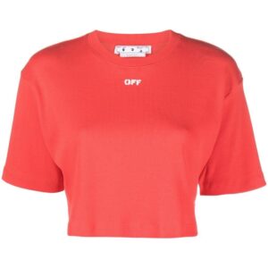 Off-White  logo-print cropped T-shirt