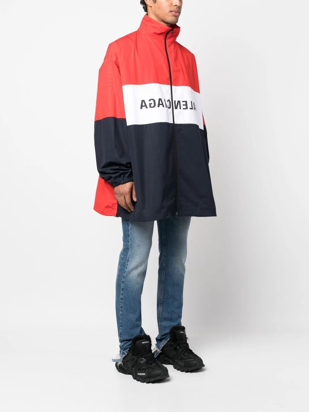 Balenciaga logo-print zip-up jacket - Image 3