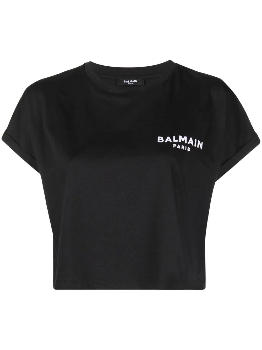 Balmain logo-print cropped T-shirt