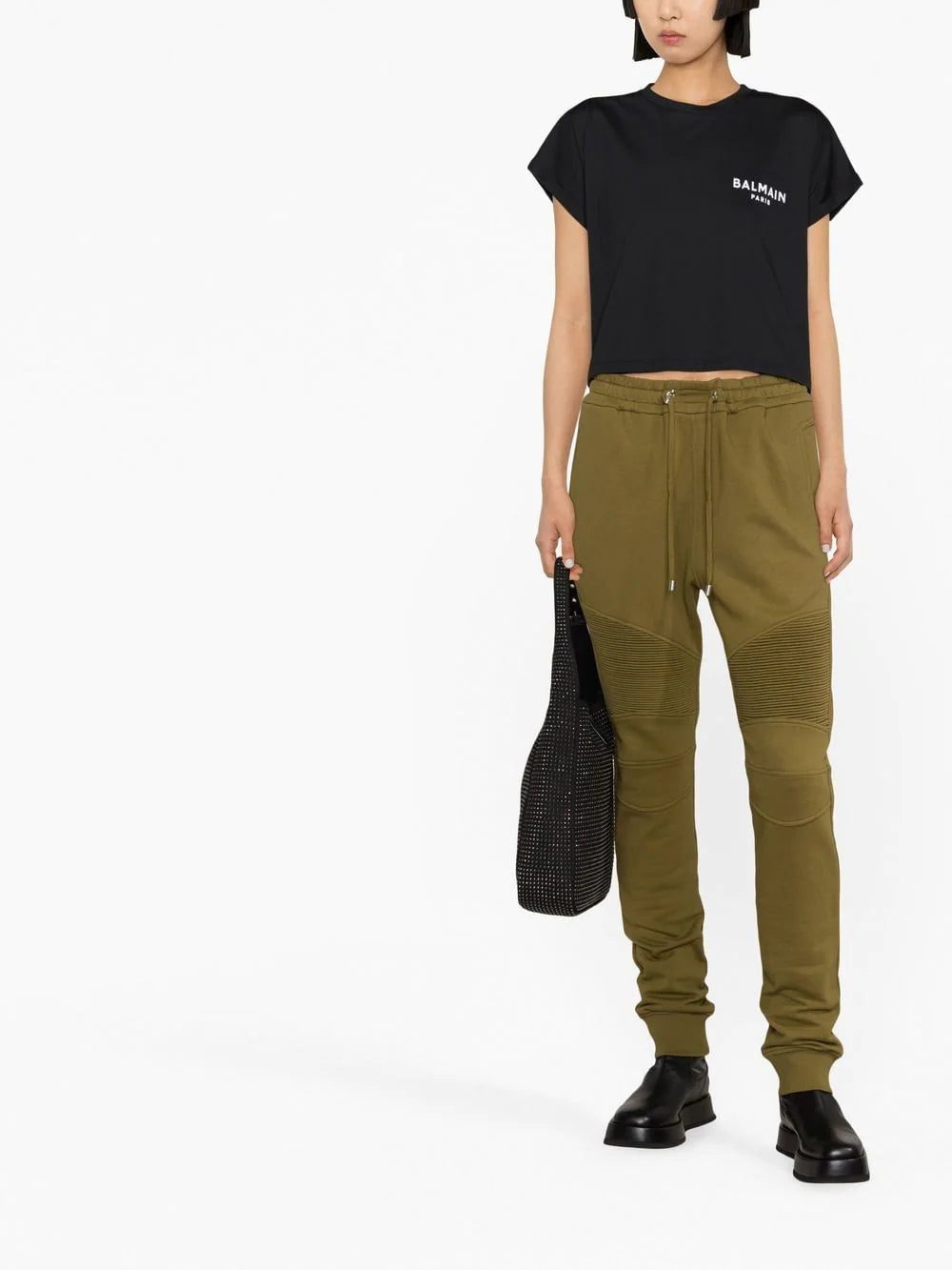 Balmain logo-print cropped T-shirt - Image 2