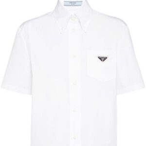 Prada triangle-logo poplin shirt