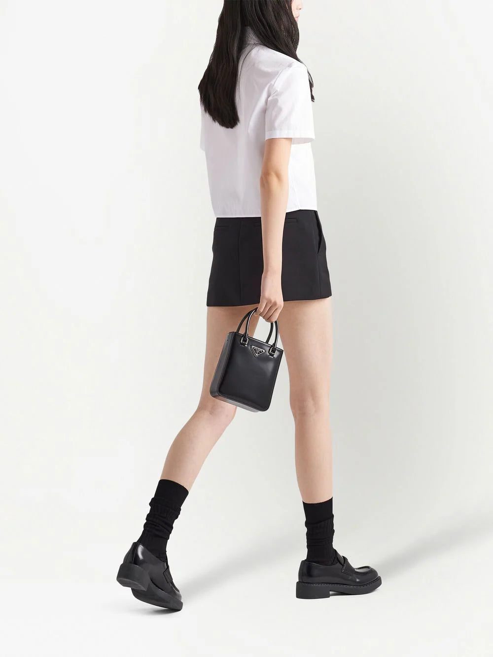 Prada triangle-logo poplin shirt - Image 4