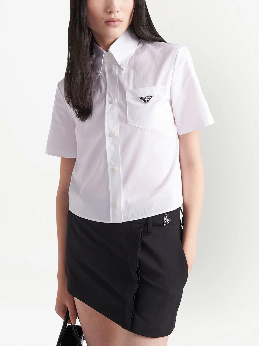 Prada triangle-logo poplin shirt - Image 3