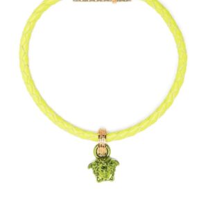 Versace  leather crystal-embellished bracelet