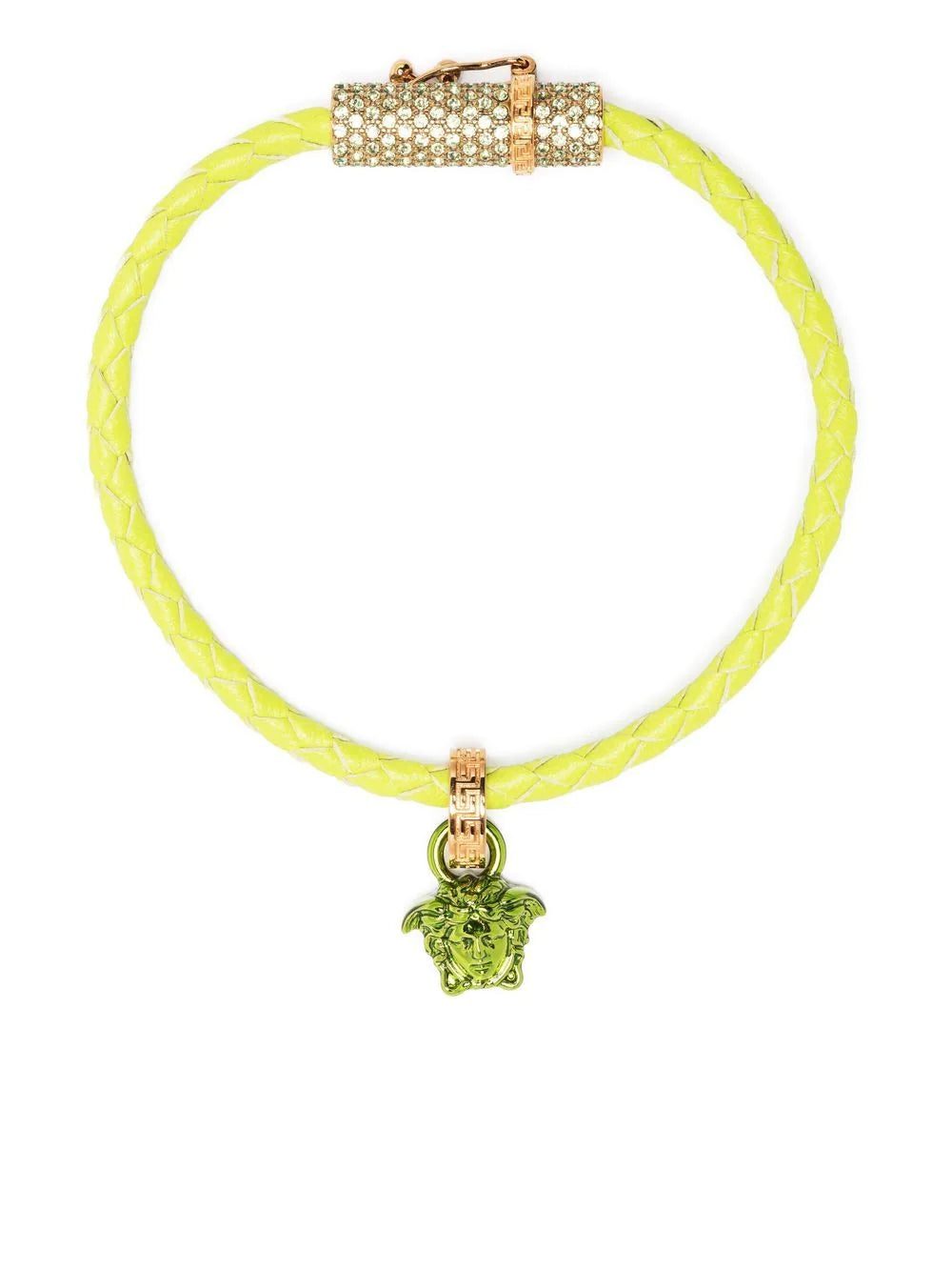 Versace leather crystal-embellished bracelet