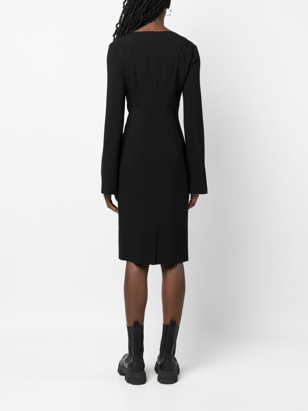 Moschino logo-plaque long-sleeved dress - Image 4