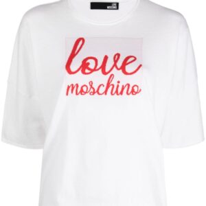 Love Moschino logo-patch half-sleeve T-shirt