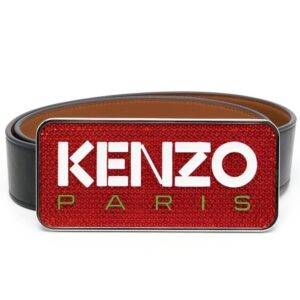 Louis Vuitton logo plaque leather belt