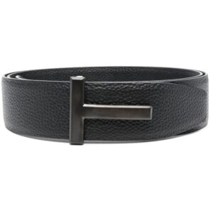 TOM FORD logo-buckle leather belt
