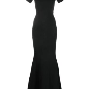 Balenciaga  logo-embroidered gown