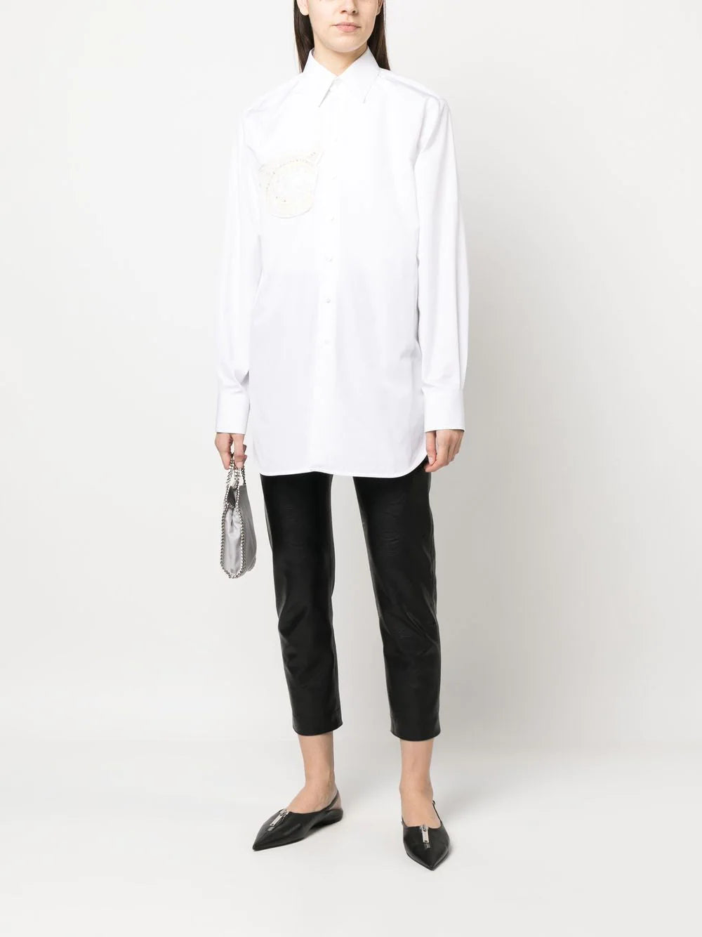 Stella McCartney crochet-patch long-sleeve shirt - Image 2