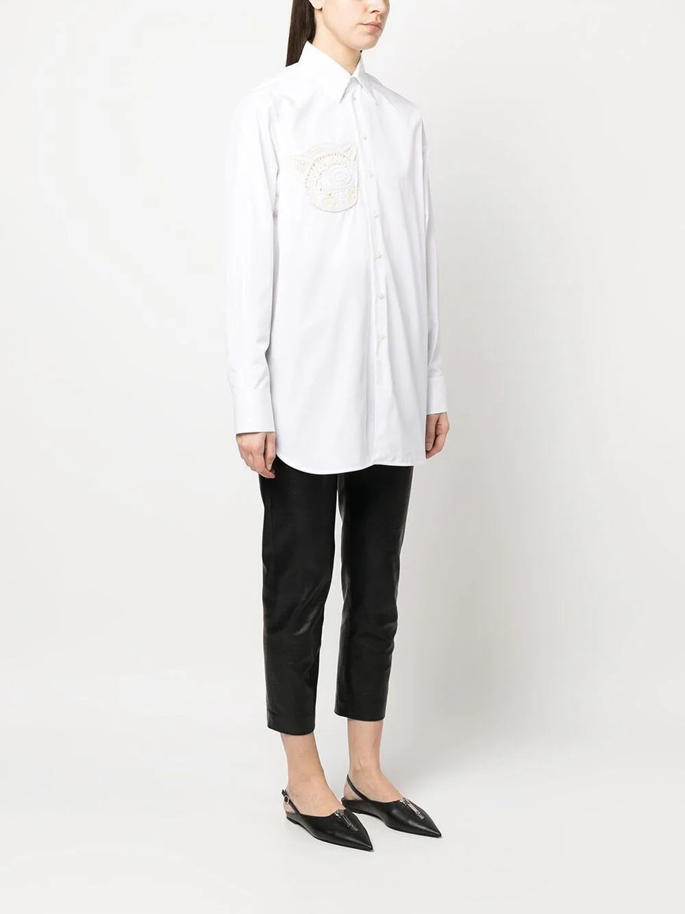 Stella McCartney crochet-patch long-sleeve shirt - Image 3