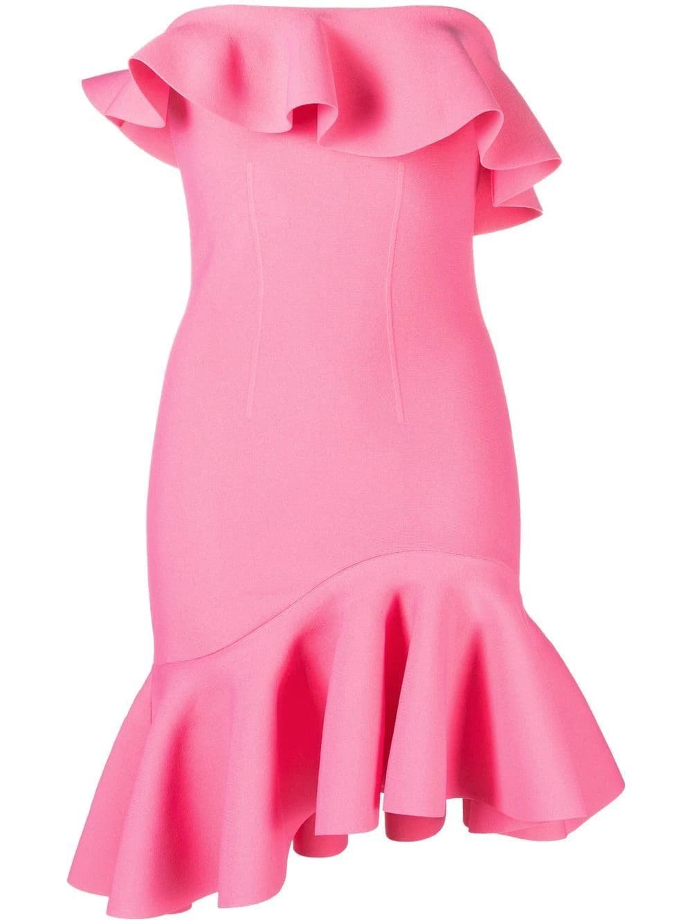 Alexander McQueen strapless ruffled minidress