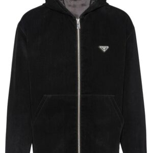 Prada  triangle-logo zip-up hoodie