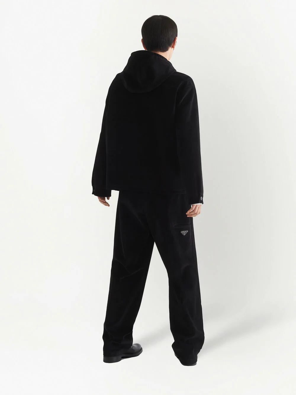 Prada triangle-logo zip-up hoodie - Image 4