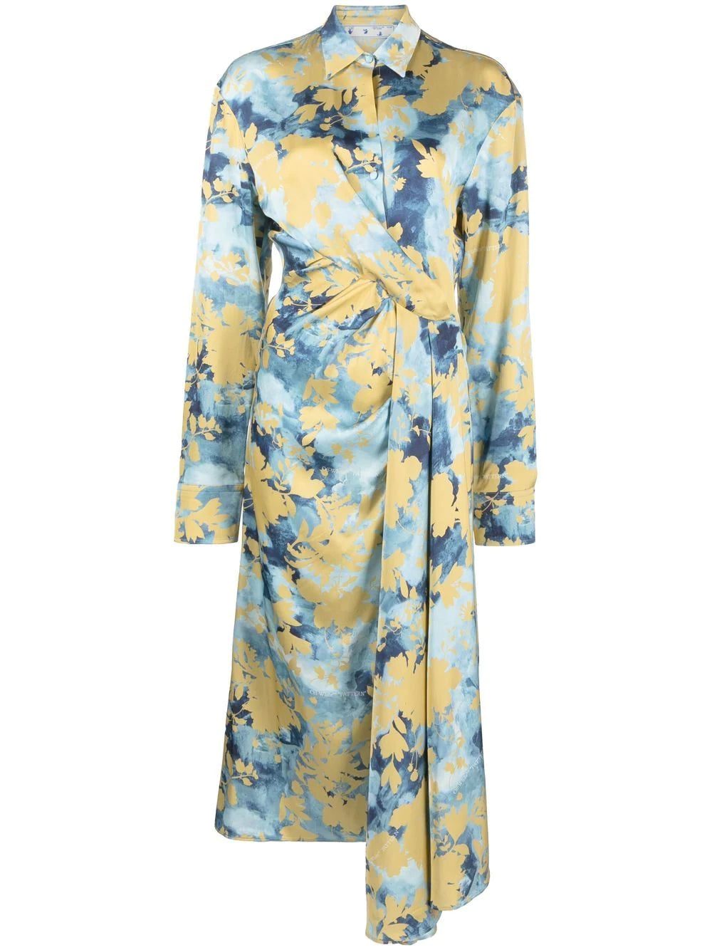 Off-White floral-print wrap shirtdress