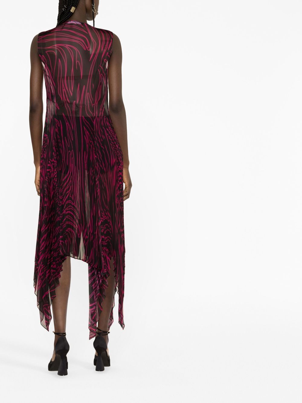 Versace abstract-print plissé dress - Image 4