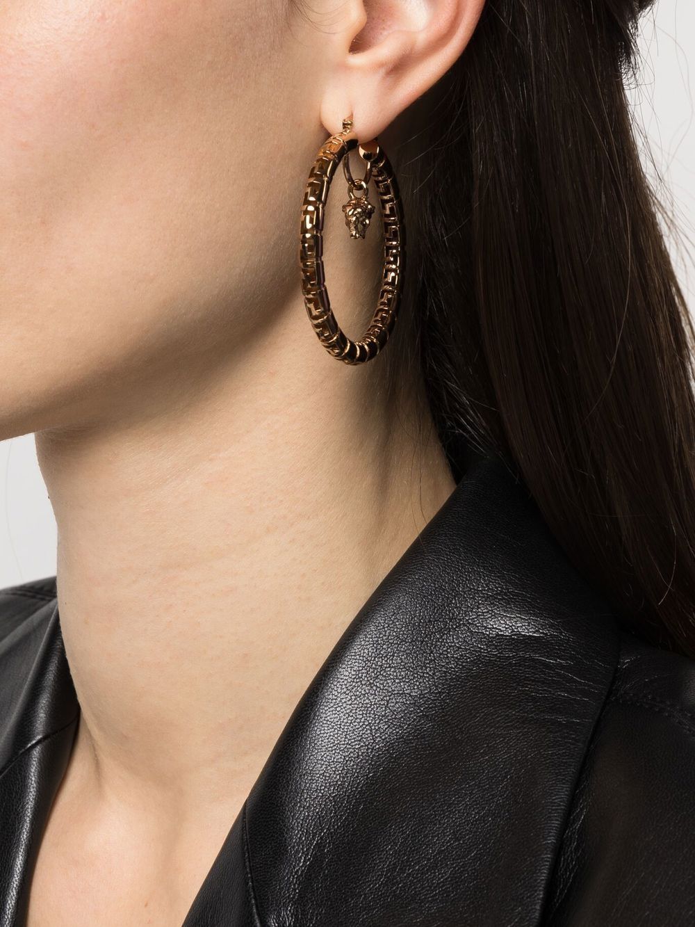 Versace embossed Greca Medusa hoop earrings - Image 2