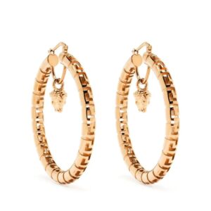 Versace  embossed Greca Medusa hoop earrings