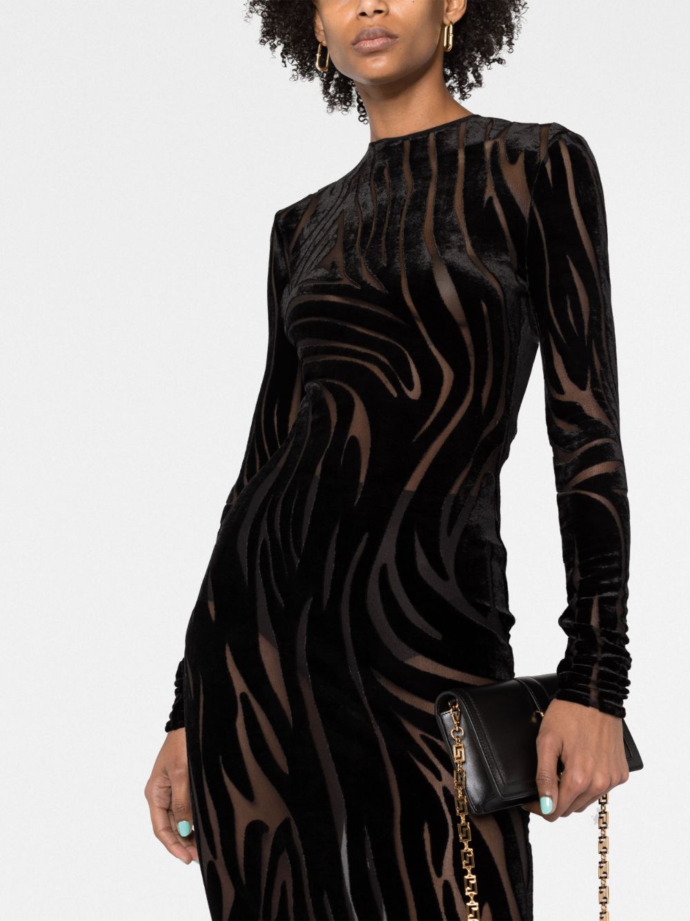 Versace zebra-pattern midi dress - Image 4
