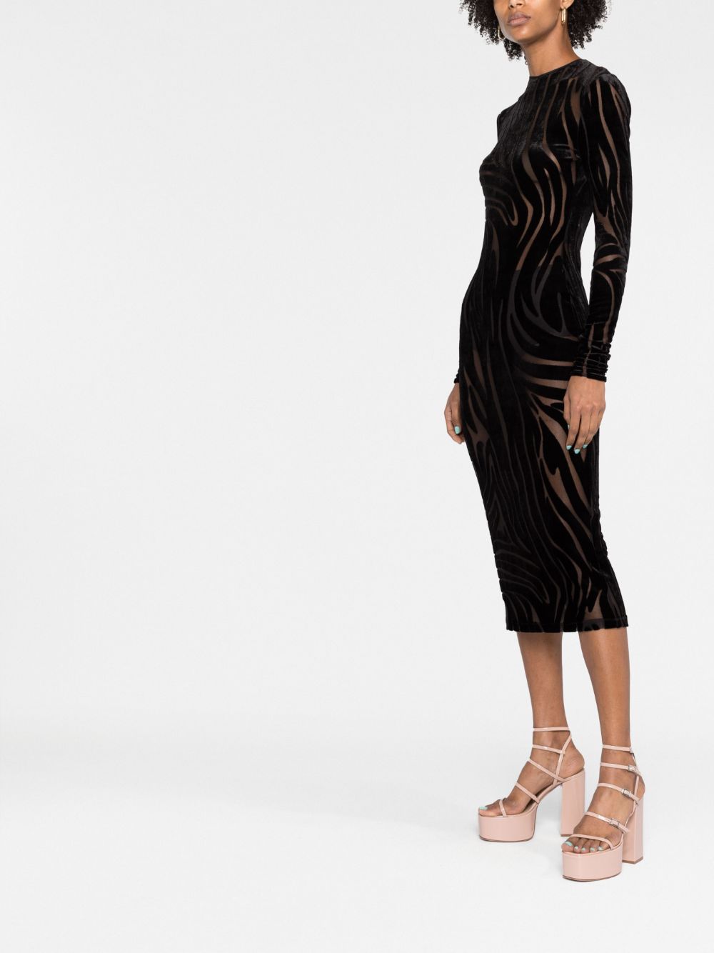 Versace zebra-pattern midi dress - Image 3
