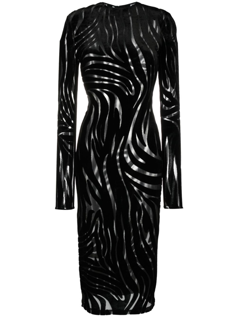 Versace zebra-pattern midi dress